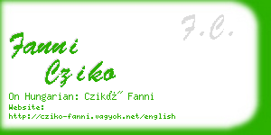 fanni cziko business card